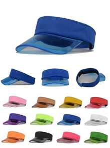 Women's Solid Color Transparent Soft Plastic Hat Brim Sun Visor Cap, UV & Glare Protection, Lightweight & Breathable, Adjustable Size, Ideal For Various Outdoor Activities Such As Running, Climbing, Beachy Vacation, Etc. - Multicolor - View 1