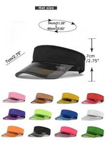 Women's Solid Color Transparent Soft Plastic Hat Brim Sun Visor Cap, UV & Glare Protection, Lightweight & Breathable, Adjustable Size, Ideal For Various Outdoor Activities Such As Running, Climbing, Beachy Vacation, Etc. - Multicolor - View 2