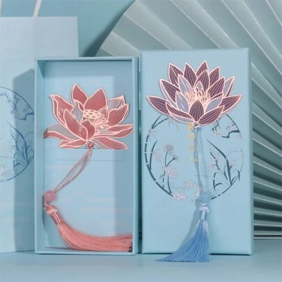 1 cái Dấu trang bằng kim loại mô phỏng nghệ thuật cổ điển Hoa sen rỗng Quà tặng Dấu trang, Đồ dùng học tập, Quay lại trường học