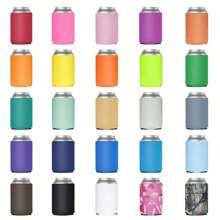 5 Pcs Blank Can Coolers, Plain Bulk Collapsible Foam Soda Cover Coolies, Personalized Sublimation Sleeves For Weddings, Bachelorette Parties, HTV Projects - Multicolor - View 10