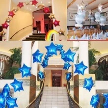 50 Globos Metálicos De Estrellas Para Fiestas Varios Colores - Azul - Ver 4