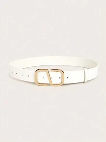 1 pieza Cinturón de mujer con hebilla en forma de S de oro/plata, adecuado para la vida diaria, verano, escuela, otoño, Halloween