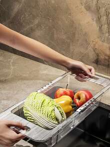 1 Bếp Nhựa Có Thể Thu Vào Thoát Giá, Bồn Rửa Chén Giỏ Lọc, Rổ Rửa Rau Củ, Giỏ Chậu Rửa, Giá Bát Đĩa - Nhiều màu - Xem 7