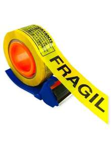 6pz Fragile  Adhesive Packaging Tape 4.8 Cm X 50m For Shipping Packaging - Large Yellow Fragile Tape - Yellow - View 5