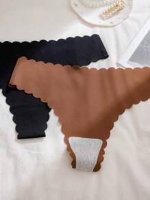 12 piezas/paquete de calzoncillos cómodos y sexys para mujer, T-back respirables con borde de encaje en colores variados