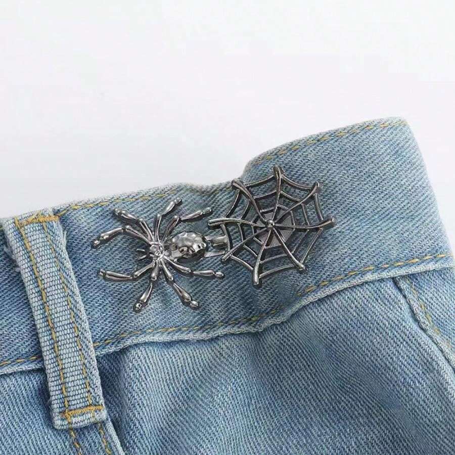 Botones Plateados Juego De 12 Botones De Repuesto De Botón De Mezclilla Sin Coser, Botón De Metal Extraíble Ajustable De 0.787 In, Kit De Costura Con Destornilladores, Tensor De Cintura Para Hombres