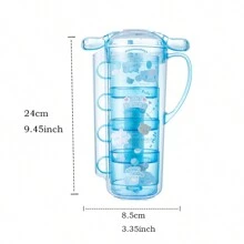 Miniso Juego de jarra de agua apilable de Sanrio Cinnamoroll de 1400ml/47.35oz, material a prueba de fugas y fácil de limpiar, perfecto para cumpleaños, picnics y celebraciones temáticas (1 pieza) - Azul - Ver 5