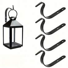 4pcs Rusty Iron Hooks For Hanging Lanterns, Heavy Duty Metal Hooks For Plant Hangers, Lighting And Art, Vintage Home Decor For Indoor And Outdoor, Include Screws