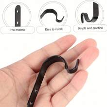 4pcs Rusty Iron Hooks For Hanging Lanterns, Heavy Duty Metal Hooks For Plant Hangers, Lighting And Art, Vintage Home Decor For Indoor And Outdoor, Include Screws