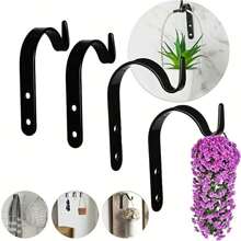 4pcs Rusty Iron Hooks For Hanging Lanterns, Heavy Duty Metal Hooks For Plant Hangers, Lighting And Art, Vintage Home Decor For Indoor And Outdoor, Include Screws