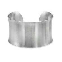Lavari Women's Gold Ion Plated Satin Finish Stainless Steel Open Cuff Bangle