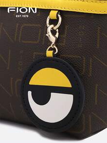 FION X  Small Tote Bag Cute Anime Cartoon Handbag Crossbody Shoulder Bag With Big Eye Decor,Gift For  Fans,Zip Closure FAAFJIT001 - Brown - View 8