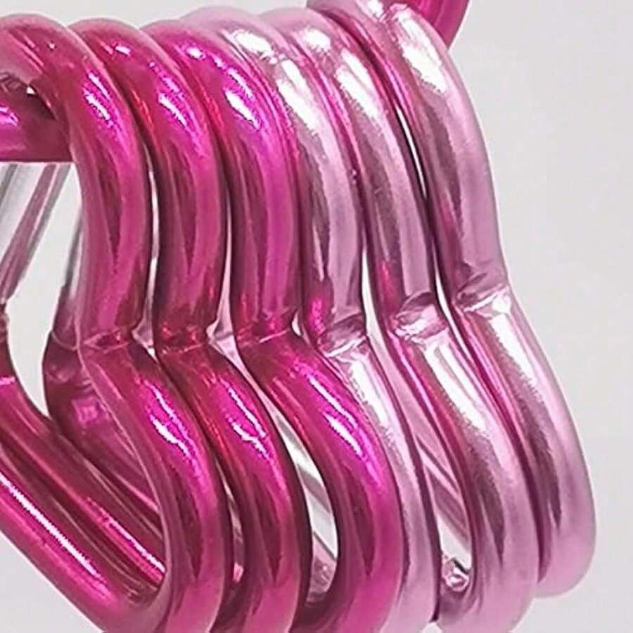 10入組淺粉色心形鋁質鑰匙扣夾，鑰匙扣工具，適用於徒步旅行背包水杯配件 - 10pcs 粉紅色 - 查看 1