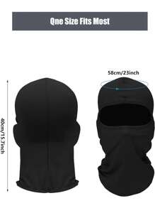 Sun Protective Anti UV  6 Packs Balaclava Ski Face Mask: Cooling Neck Gaiter Full Head Mask Face Cover Ski Mask - Black - View 3