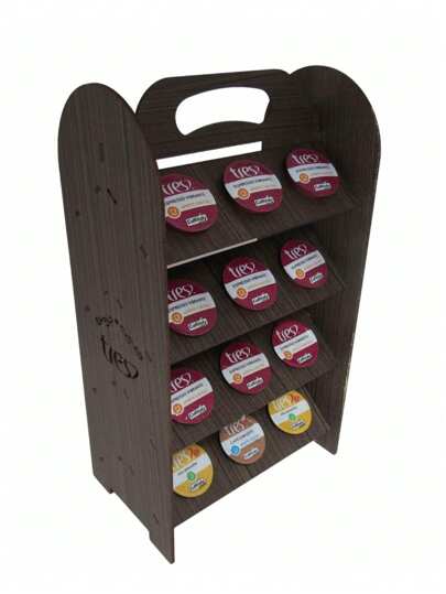 Prateleira Amadeirada Porta Cápsulas Capacidade 24 Cápsulas Três Corações Mdf