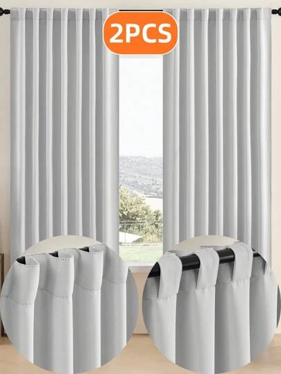 Cortinas Opacas De 2 Paneles, Cortinas para Oscurecimiento De Habitaciones Interiores/Exteriores, Cortinas para El Hogar con Función De Sombreado, Cortinas De Armario, Tratamiento De Ventanas para Oscurecimiento, Cortinas De Decoración De Sombra, Cortinas Simples Modernas Blancas/Negras Hechas De Poliéster para Dormitorio, Sala De Estar Y Balcón con Bolsillo para Varilla