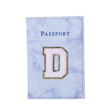 Letter Printed Simple Passport Holder For Daily Use - Blue - View 18