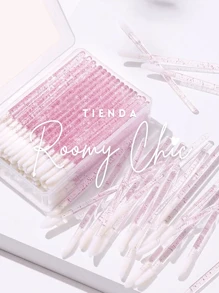 ROOMY CHIC Kit De Suministros De Extensión De Pestañas 500 Piezas 100 Cepillos Glitter Rosa Para Pestañas 100 Microbrush Rosa 100 Lip Brush Glitter Rosa 100 Parches Pestaña 100 Anillos Rosa Para Adhesivo Aplicadores Desechables Kit de Extensiones de Pestañas Mink 1x1 Utensilios de belleza Herramientas de Maquillaje Utensilios para cejas y pestañas - Rosa - Ver 7