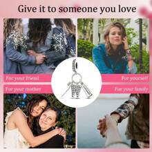 1 Pc Silver Color Sparkling Zirconia Creative Healthy Dentist Teeth Toothbrush Toothpaste Pendant Charm Fit Original Bracelet Necklace Keychain Beads For Diy Jewelry Making Women Girl Daily Accessories