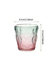 1pc Glacier Pattern Glass Cup, Japanese Style Creative Beer Mug, Colored Breakfast Juice Cup - Multicolor - View 5