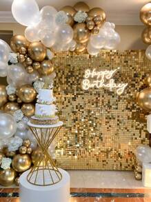 Fondo de pared con brillos plateados de lentejuelas 24 piezas/12 piezas, fondos de lentejuelas cuadradas para fiestas de cumpleaños, bodas, compromisos, aniversarios, eventos y decoraciones del hogar. Decoraciones de panel de fondo con brillo para bodas, cumpleaños, aniversarios y compromisos - plata - Ver 8