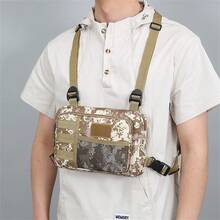 Chest Rig Molle Radio Chest Harness Holder Holster Vest Front Chest Pouch Outdoor Chest Bag Chest Pack Fathers Day Gifts Summer College Bag - Khaki - View 3