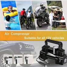 1PC Car Mounted Inflation Pump, Portable High-Power Car Tire Inflation Pump, 12V Multifunctional High-Pressure Tire Inflation Pump - Black - View 5