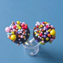 100g/85g 蛋糕DIY装饰混合尺寸彩色珠子冰淇淋珍珠豆仅供装饰，不可食用 - 彩色 - 查看 3