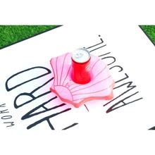 3/2/1 pieza Posavasos con copa de concha con lentejuelas, Flotadores inflables de nubes arcoíris para vasos de agua, Accesorios para sesiones de fotos, Artículos esenciales de playa, Accesorios de playa, Flotador de piscina