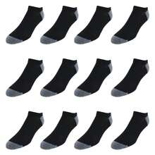 Hanes Men's FreshIQ X-Temp Super Low No Show Socks (12 Pack) - Black - View 2