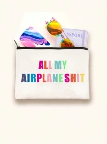 1pc Y2K Style Rainbow Letter Print Colorful Letter Design Funny Makeup Pouch Portable Toiletry Bag For Travel Makeup Bag Make Up Organizer Makeup Storage Cosmetic Bag Wash Bag Bathroom College Dorm ,Travel Stuff  Multifunctional Cosmetic Organizer Cute Handbag Wallet Pouch Case Portable Cosmetics Brush Storage Clutch With Zipper Closure For Lipstick, Brush, Skincare, Mobile Phone, Coin, Small Items, For Home, Travel, Beach,Pool Party,Vacation And School Use,Home Decor,Bathroom Livingroom Bathroom Organizer,Jewelry Organizer,Lip Oil Organizer,Nail Polish Organizer,Travel Essentials Cruise Essentials Dorm Essentials,Wedding Bridesmaid Gifts,Nurse Gifts,Sisters Gift,Mom Gifts,Birthday Gifts,Gifts For Friends And Teachers - Multicolor - View 19