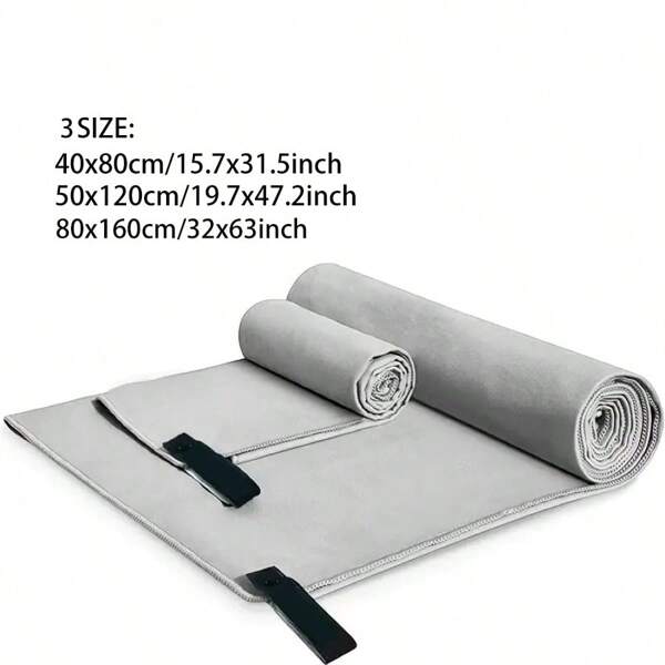 1 pieza Bata de baño de microfibra de franela de doble cara en unicolor verde/naranja/azul claro/azul oscuro/gris oscuro - Secado rápido, súper absorbente, suave, grande, ligera, de moda, conveniente para el hogar, el gimnasio, el yoga, los deportes, la playa y otras ocasiones. Fácil de limpiar y cuidar, cómoda, múltiples tamaños Toalla de playa, accesorios de playa, flotador de piscina