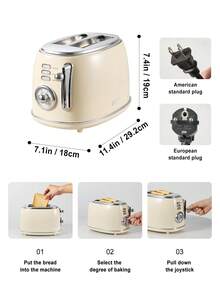 1入FEORCSTON 2片不鏽鋼多功能吐司機，配有不鏽鋼蓋和麵包夾，適用於家庭早餐 - 美規A型插(110-127V) - 查看 2