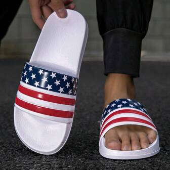 Plus Size Men's Breathable Slippers, Casual House Bathroom Slides