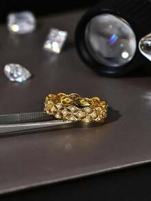 1 件全新 S925 纯银莫桑石戒指女式永恒配套戒指订婚承诺周年纪念结婚 - 925銀 - 查看 4