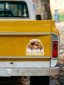 2 Packs Life Is Tough But It's Tougher If You're Stupid Vintage Sunset Bumper Sticker Vinyl Decal 5 Inches-Bright Funny Decals For Car Truck Van SUV Window Wall Cup Laptop Tumbler - Khaki - View 5