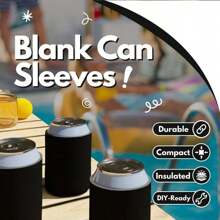 5 Pcs Blank Can Coolers, Plain Bulk Collapsible Foam Soda Cover Coolies, Personalized Sublimation Sleeves For Weddings, Bachelorette Parties, HTV Projects - Multicolor - View 5