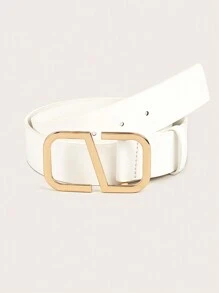 1 pieza Cinturón de mujer con hebilla en forma de S de oro/plata, adecuado para la vida diaria, verano, escuela, otoño, Halloween