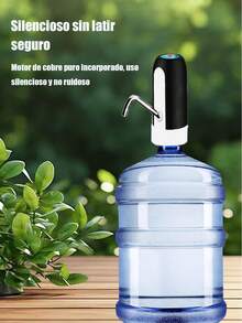 Dispensador de agua portátil recargable por USB, bomba de botella de agua eléctrica de 5 galones, botella de agua para botellas de agua universales de 2-5 galones (negro) - Negro - Ver 10