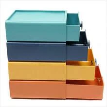 Desktop Storage Box Office Drawer Organizer Plastic Desk Storage Container - Multicolor - View 6