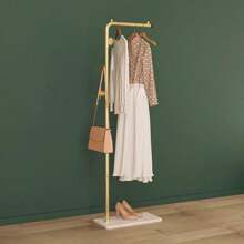 1pc Free Standing Coat Rack, Bedroom Movable Lightweight Simple Clothes Hanger With Single Pole, Small Indoor Home Hat Rack - Multicolor - View 1