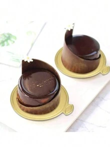 100pcs Mini Round Paper Cake Base, Golden Mousse Dessert Board, Disposable Paper Cupcake Base, Suitable For Wedding Birthday Party Dessert Display Tray Pastry Board - Oil-Proof And Moisture-Proof,Christmas