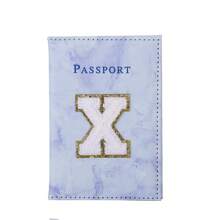 Letter Printed Simple Passport Holder For Daily Use - Blue - View 16