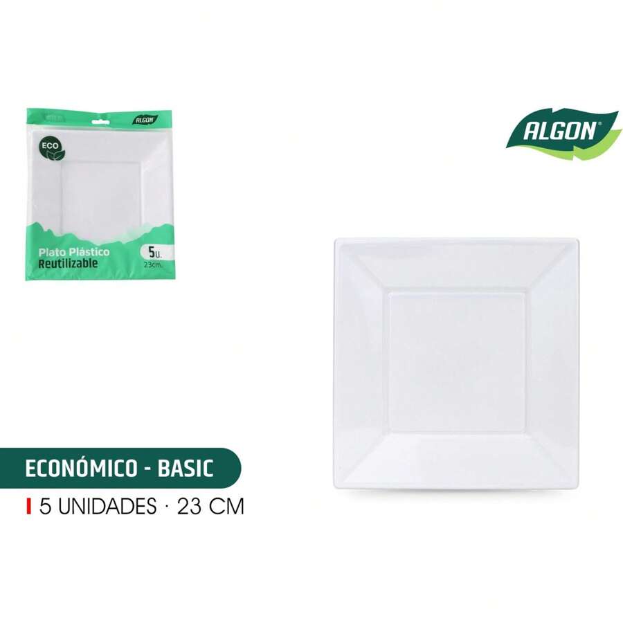 Set De Platos Rectangulares 5 Unidades De Cartón Color Blanco 23Cm  Diseño Rectangular y Clásico | Set De Platos Rectangulares 5 Unidades De Cartón Prácticos, Desechables y Resistentes, Perfectos para Todo Tipo de Alimentos e Ideales en Fiestas, Picnics y Más⚫ Envío GRATIS ✅ Entrega 24/48h a España (península) - Multicolor - Ver 1