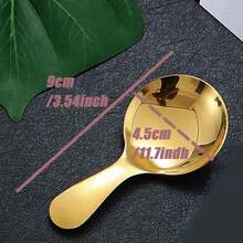 1pc Small-Sized Stainless Steel Teaspoon With Short Handle, Convenient And Portable - Multicolor - View 5