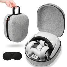 Bảng điều khiển và phụ kiện VR Hộp đựng sắp xếp tương thích với Meta/Oculus Quest 2 và các phụ kiện, Túi du lịch cứng Bảo vệ di động nhẹ - Xám - Xem 1