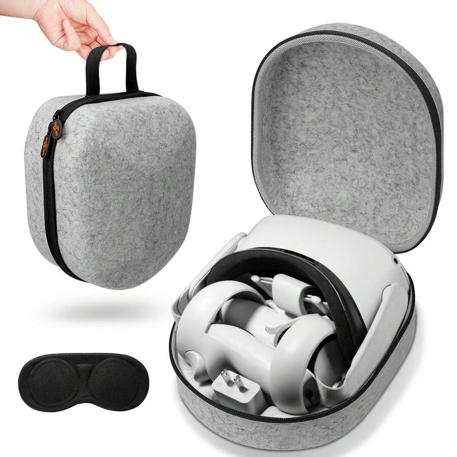 Bảng điều khiển và phụ kiện VR Hộp đựng sắp xếp tương thích với Meta/Oculus Quest 2 và các phụ kiện, Túi du lịch cứng Bảo vệ di động nhẹ - Xám - Xem 1
