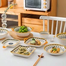 Lucky Ceramic Tableware Set - 1set/8pcs (4.5-Inch Bowl/7.5-Inch Bowl/8-Inch Plate/9.25-Inch Plate)Christmas Gift - Nordic 8-piece Set - View 3