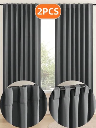 2 Paneele Verdunkelungsvorhänge, Fenstervorhang Für Den Außen-/innenbereich, Dekorativer Raumverdunkelungsvorhang Für Zu Hause, Volantvorhang Für Die Küche, Wärmeisolierte Vorhänge, Einfarbige Moderne Polyestervorhänge Für Schlafzimmer/wohnzimmer/balkon/terrasse