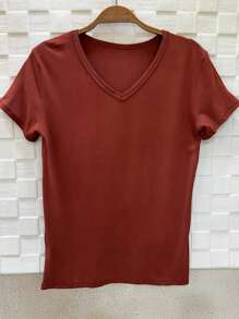 Women T-Shirts - 棕色 - 查看 2